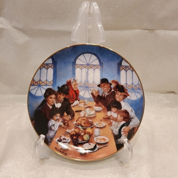 Franklin Mint The Ellis Island Plate " Giving Thanks " - Picture 1 of 2